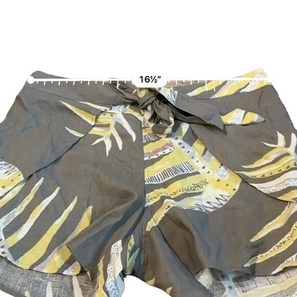 Patagonia Garden Island Palm Leaf Print Tie Waist Shorts in Marrow Gray Sz L NEW - Picture 8 of 10